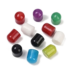 (52) Непрозрачная лаванда Кабошоны из натурального окрашенного белого нефрита, арка, разноцветные, 14.5~15x12 мм