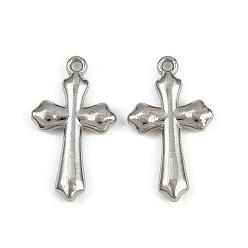 Нержавеющая Сталь Цвет 304 кулон из нержавеющей стали, крест очарование, анти-тускнение, цвет нержавеющей стали, 28.5x16.5x3.5 мм, отверстие : 1.8 мм