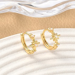 Настоящее золото 18K Серьги-кольца из латуни с цветком, с абс пластмассовой имитационной жемчужиной, без никеля , реальный 18 k позолоченный, 13.5x6.5 мм