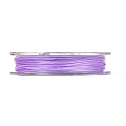 Lilac Strong Stretchy Beading Elastic Thread, Flat Elastic Crystal String, Lilac, 0.8mm, about 10.93 yards(10m)/roll