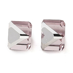 Розово-Коричневый K9 стеклянные имитации австрийских хрустальных бусин, без отверстия , квадратный, розово-коричневый, 4x4x4 мм
