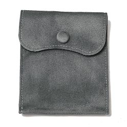 Серый Бархат ювелирных пакеты, подарочные пакеты для ювелирных изделий с кнопкой, для хранения колец, ожерелья, сережек, браслета, прямоугольные, серые, 11.9x11x0.2 см