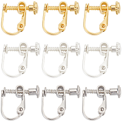 (52) Непрозрачная лаванда 30шт. 3 цвета латунный винт на клипсе выводы, спиральный зажим для ушей, для не проколотых ушей, разноцветные, 13~15x13x5 мм, 10 шт / цвет