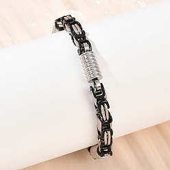 (52) Непрозрачная лаванда 201 Браслеты из нержавеющей стали с византийской цепочкой для мужчин и женщин, с 304 нержавеющей стали застежки, ионное покрытие (ip), разноцветные, 8-5/8 дюйм (22 см)