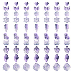 Средний Фиолетовый 125g градиентные цветные прозрачные стеклянные бусины, разнообразные, средне фиолетовый, 8~23x8~20x3.5~8 мм, отверстие : 1~1.4 мм