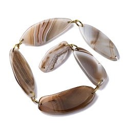 Серый агат Природные Серый агат бисер нитей, овальные, 45~66.5x21~25x5~7 мм, отверстие : 1.8 мм, около 6 шт / нитка, 15.94'' (40.5 см)