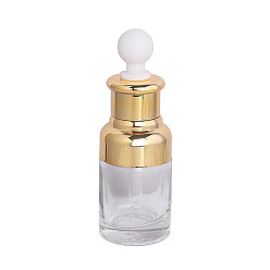 WhiteSmoke Empty Glass Dropper Bottles, for Essential Oils Aromatherapy Lab Chemical, with Plastic Cover, Refillable Bottle, White, 11.4x3.8cm, Capacity: 30ml(1.01fl. oz)