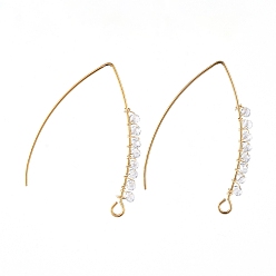 WhiteSmoke Dangle Earrings, with Faceted Rondelle Glass Beads, 304 Stainless Steel Earring Hooks and Copper Wire, WhiteSmoke, 41.6x27.6x2.9mm, Hole: 2.5mm, Pin: 0.7mm