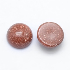 Goldstone Synthetic Goldstone Cabochons, Flat Round, 8x3~4mm