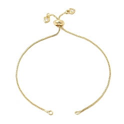 Настоящее золото 18K 1мм латунная цепочка-слайдер для изготовления браслетов, с прозрачными подвесками в виде сердца из кубического циркония, стойки покрытие, долговечный, без свинца и без кадмия, реальный 18 k позолоченный, 9.45 дюйм (24 см), отверстие : 2 мм