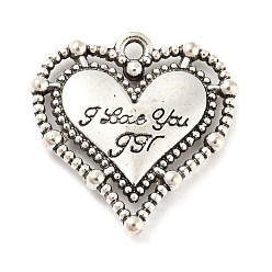Сердце Сплавочные подвески тибетского стиля, античное серебро, сердце, 20x19.5x2.5 мм, отверстие : 1.5 мм
