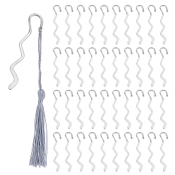 Античная Бронза 40 шт. волнистые закладки из сплава в тибетском стиле, античная бронза, 81x18x2.5 мм, отверстие : 1.5 мм