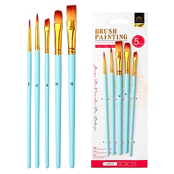 Голубой Набор кистей, насадка щетки с нейлоновой щетиной, для акварельной живописи художник профессиональная живопись, голубой, 27x9.7 см, 5 шт / комплект
