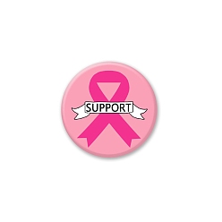 Pink Брошь из белой жести, брошь Girl Power, плоско-круглые, розовые, 44 мм