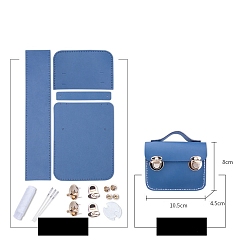 Стально-синий Набор мини-сумок для наушников своими руками, включая материалы сумки из искусственной кожи, с железными застежками, стальной синий, 8x10.5x4.5 см