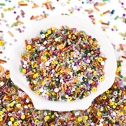 (52) Непрозрачная лаванда Смешанные гальванические и негальванические стеклянные бусины, для изготовления ювелирных изделий, разнообразные, разноцветные, 1.2~7.5x1.5~4.8 мм, отверстие : 0.7~1.4 мм, Около 11250 шт / фунт