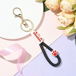 Черный Брелок из ПВХ и сплава железа с застежкой-клешней в виде кошачьей лапы, чёрные, 180 мм