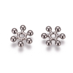 Gunmetal Zinc Alloy Beads Spacers, Cadmium Free & Lead Free, with One Hole, Snowflake, Gunmetal, 8.5x2.5mm, Hole: 1.5mm