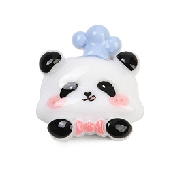 Human Светло-стальной голубой непрозрачный кабошон из смолы «панда», шеф-повар, 24.5x22x7.5 мм