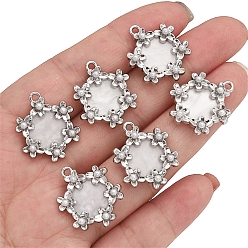 Снежинка Непрозрачные акриловые подвески, со сплавочной фурнитурой, снежинка, 22x19 мм