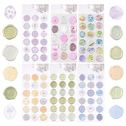 (52) Непрозрачная лаванда 6 наборы 6 стили ПВХ самоклеящиеся наклейки, наклейки с имитацией сургучной печати, для запечатывания конвертов, смешанные узоры, разноцветные, 166x89x1.5 мм, наклейки: 22~27x20~25 мм, о 18 шт / комплект, 1 набор / стиль