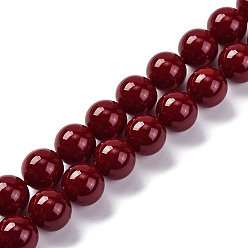 Красный Краски для выпечки стеклянные бусины, круглые, красные, 10 мм, отверстие : 0.8 мм, около 38 шт / нитка, 15.83'' (40.2 см)