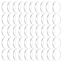 Прозрачный 50 акриловые плоские круглые подставки для фигурок, прозрачные, 40x2 мм