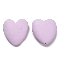 чертополох Деревянные бусины, красочные сердца, чертополох, 30x29x9 мм, отверстие : 3 мм