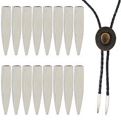 Platinum 16Pcs Zinc Alloy Cord End, Bolo Tie End Caps, Cone, Platinum, 33x6x6mm, Inner Diameter: 4mm