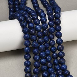 Синий Синтетический говлит имитация лазурита бусины, круглые, окрашенные, синие, 8 мм, отверстие : 1.4 мм, около 48 шт / нитка, 15.08'' (38.3 см)