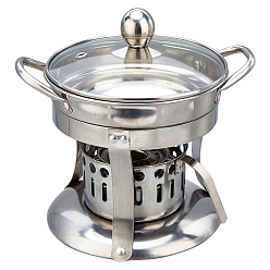 Stainless Steel Color Stainless Steel Candle Making tools Set, with Melting Pan, Fuel Box, Combustion Cup, Fire Cover, Fire Frame & Furnace Frame, Stainless Steel Color, 220x170x62~157x19~135mm, 6pcs/set