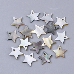 Черный Оболочки, черные губы прелести, звезда, чёрные, 11x12x1.5 мм, отверстие : 1 мм