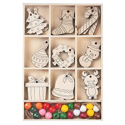 пшеница Рождественская тема, деревянные подвески своими руками, цвет пшеницы, 190x130x16 мм