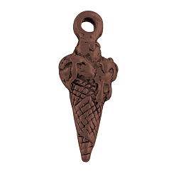Red Copper Tibetan Style Alloy Ice Cream Pendants, Cadmium Free & Nickel Free & Lead Free, Red Copper, 18x7x3mm, Hole: 1.5mm, about 1282pcs/1000g