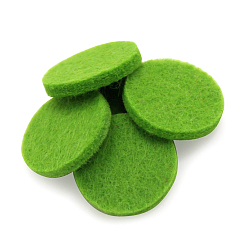 Lime Green Fibre Perfume Pads, Essential Oil Diffuser Locket Pads, Flat Round, Lime Green, 2.2cm