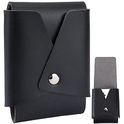 Black Rectangle PU Leather Pocket Sleeve, Black, 110x76x33mm