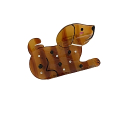 Сиена Заколки для волос с когтями из ацетата целлюлозы (смола), собака, заколка для волос для женщин и девочек, цвет охры, 83x52 мм