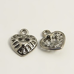 Черный Цвет Металла Подвески из сплава в тибетском стиле, без кадмия, без никеля и без свинца, сердце, металлический черный , 14x12x3 мм, отверстие : 1.5 мм