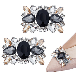 Реактивный Самолет 2шт. пряжки для обуви из сплава со стразами, съемное украшение для обуви, прямоугольные, струя, 60x39x12 мм