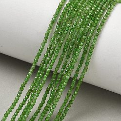 Granate Granate verdes naturales hebras, cuentas de andradita, facetados, rondo, 1.5~1.8 mm, agujero: 0.6 mm, sobre 251 unidades / cadena, 15.75'' (40 cm)