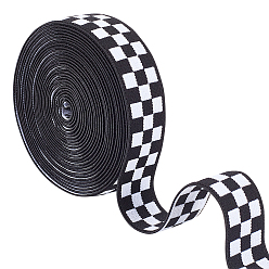 Черный 5 ярдов полиэстеровая эластичная лента, широкий плетеный шнур, квартира с клетчатым рисунком, чёрные, 1 дюйм (25 мм)