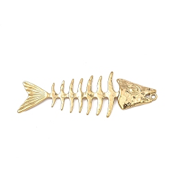Fish 304 из нержавеющей стали большие кулоны, подвески на тему морской жизни, золотые, елочка, 67x24x3 мм, отверстие : 1.8 мм
