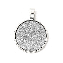 Античное Серебро Сплавочные сеттинги для кулона (кабошон), тибетский стиль, без кадмия и без свинца, чашки безель с краями, античное серебро, лоток : 25 мм, 37x28x2 мм, Отверстие : 3.5x6 мм , около 232 шт / 1000 г