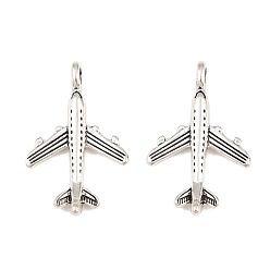 Plata Antigua Colgantes de la aleación de estilo tibetano, encantos de avión, plata antigua, 24x15x4.5 mm, agujero: 1.7 mm