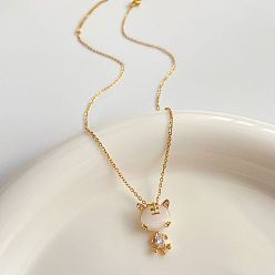 (404) Непрозрачное AB Кислое яблоко Ожерелья из сплава кристаллов горного хрусталя и тигра с кошачьим глазом для женщин, золотые, цветочный белый, 17.72 дюйм (45 см)