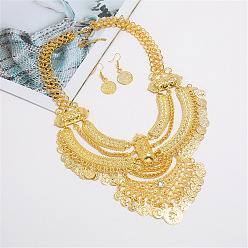 Золотой Наборы из ожерелий и серег с кисточками из сплава, золотые, 450 мм