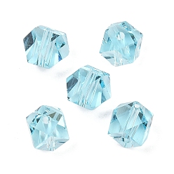 Небесно-голубой Стекло имитация австрийских хрустальных бусин, многоугольник, граненые, голубой, 6x6x6 мм, отверстие : 1.4 мм