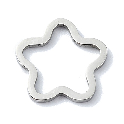 Нержавеющая Сталь Цвет Не тускнеет 304 соединительные кольца из нержавеющей стали, цветок, цвет нержавеющей стали, 11x11x1 мм