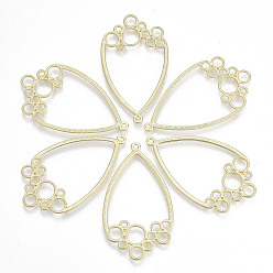 Light Gold Rack Plating Alloy Chandelier Component Links, Cadmium Free & Lead Free, Teardrop, Light Gold, 48x27.5x1mm, Hole: 1.6mm