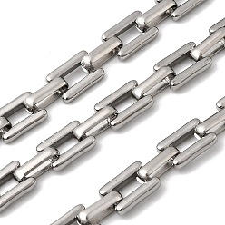 Нержавеющая Сталь Цвет 304 цепи прямоугольные звенья нержавеющие, несварные, цвет нержавеющей стали, 11.5x8x2.5 мм